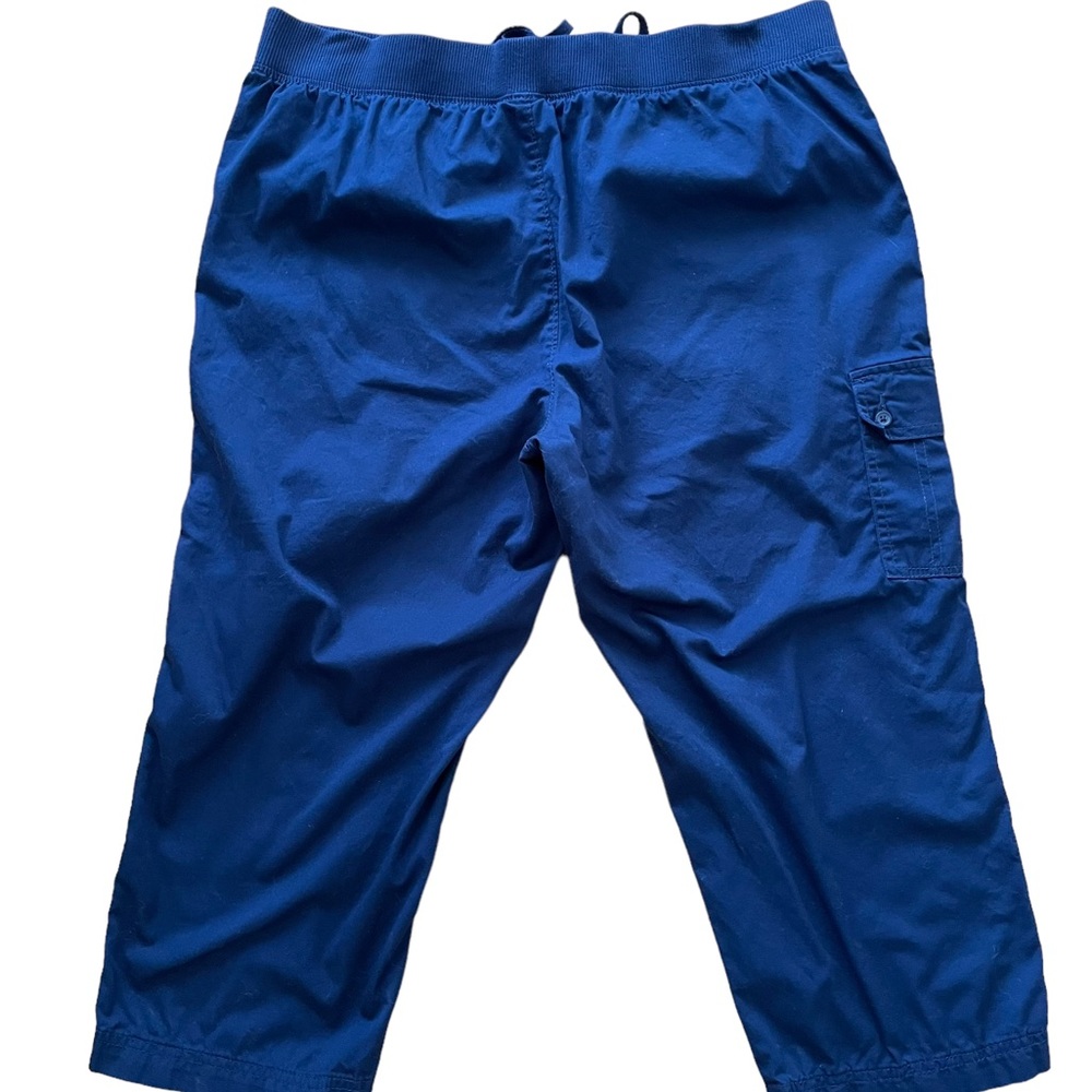 WHITE STAG CROPPED PANTS Navy Blue Size 12 Drawstring Cargo Pedal Pushers - Picture 4 of 9